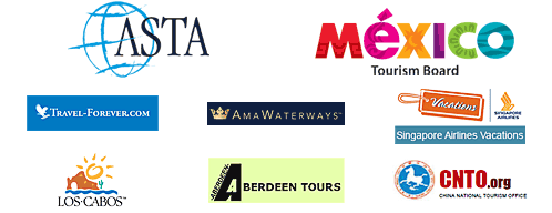 Sponsored by ASTA, Mexico Tourism Board, Forever Resorts, AMA Waterways, Singapore Airlines Vacations, Aberdeen Tours, China National Tourism Office, and Los Cabos